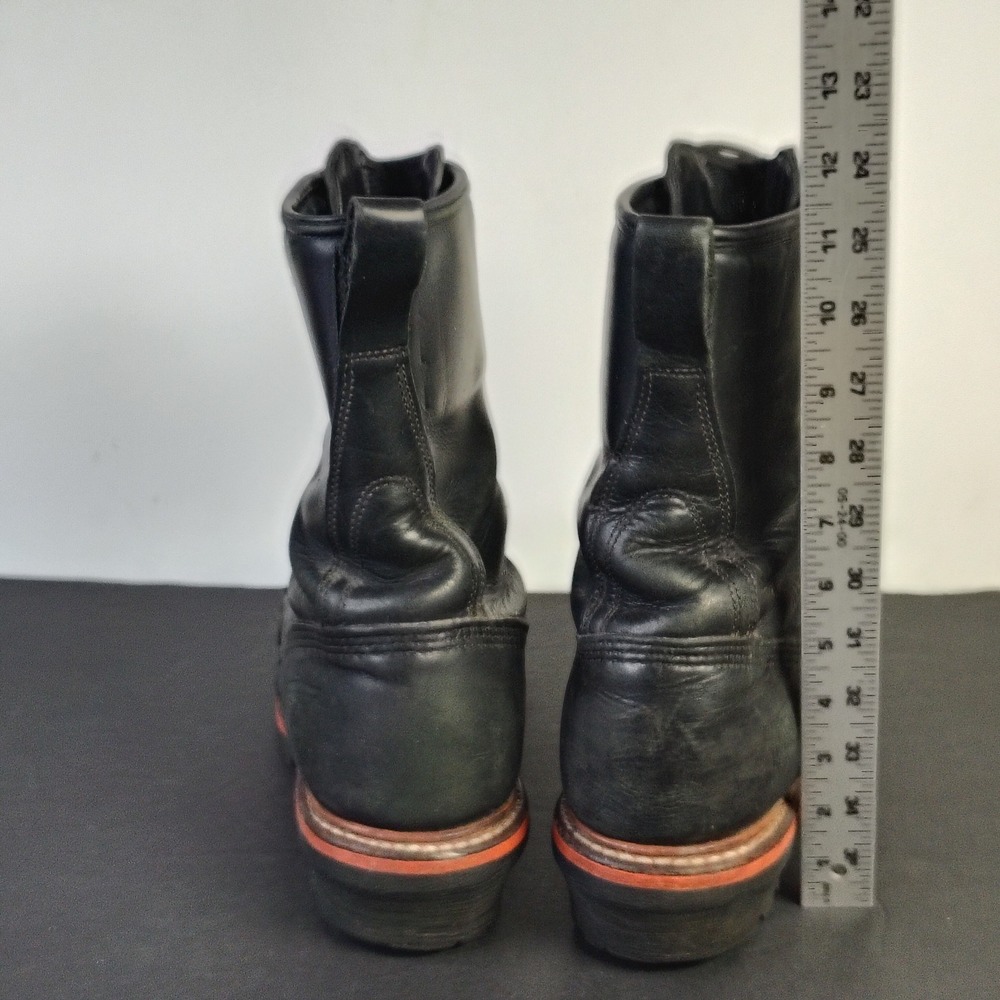 Red Wing Mens Logger Boots 9.5 EE Black Leather Gore-Tex Steel Toe Work 4420 - Picture 6 of 14